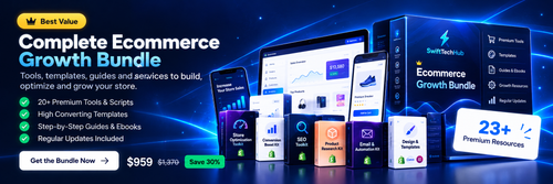 Complete Ecommerce Growth Bundle — premium ecommerce tools, templates, guides, and 30% savings