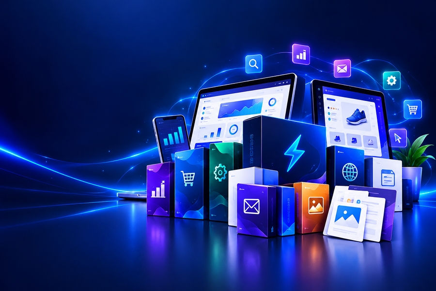 Ecommerce Conversion and Visibility Bundle with dashboards, digital toolkits, and marketing resources